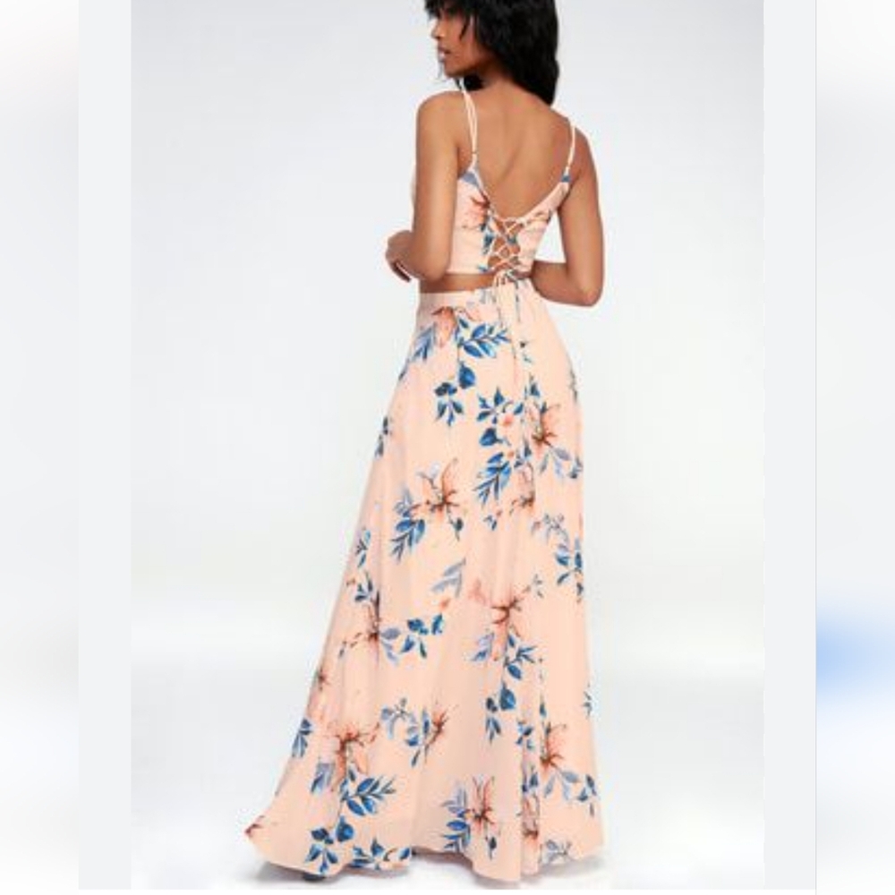 Lulu's floral print skirt and crop top